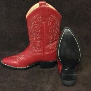 Old West Leather Boots — boys size 13.5